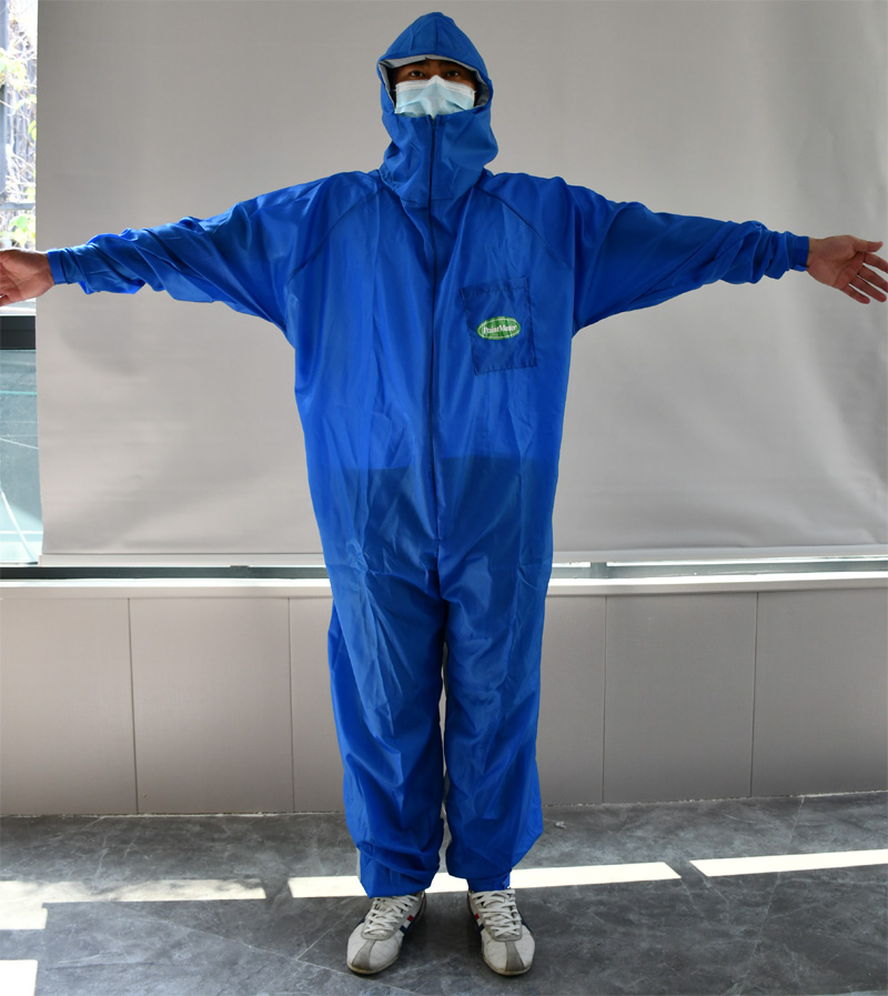 Blue protective clothing